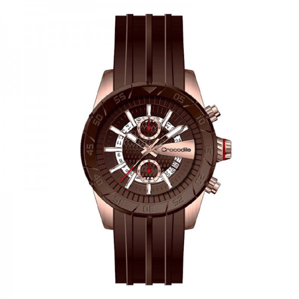 Crocodile CM-014D34F Rosegold Brown